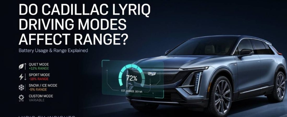 Do the driving modes in cadillac lyriq offer different ranges or battery usages? 